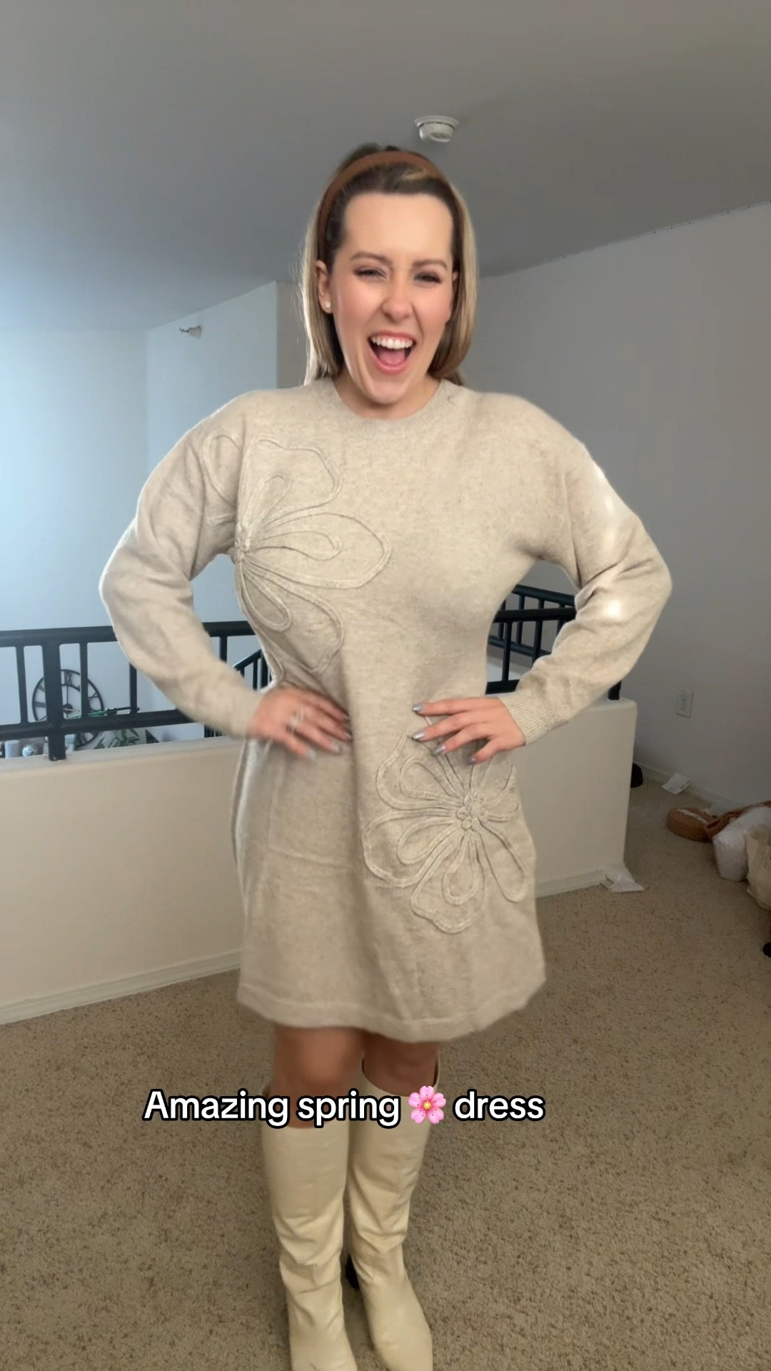 Sweater dress for spring
Sweater dress with floral cut out
Spring dress
Winter dress


#LTKU #LTKSeasonal #LTKootd