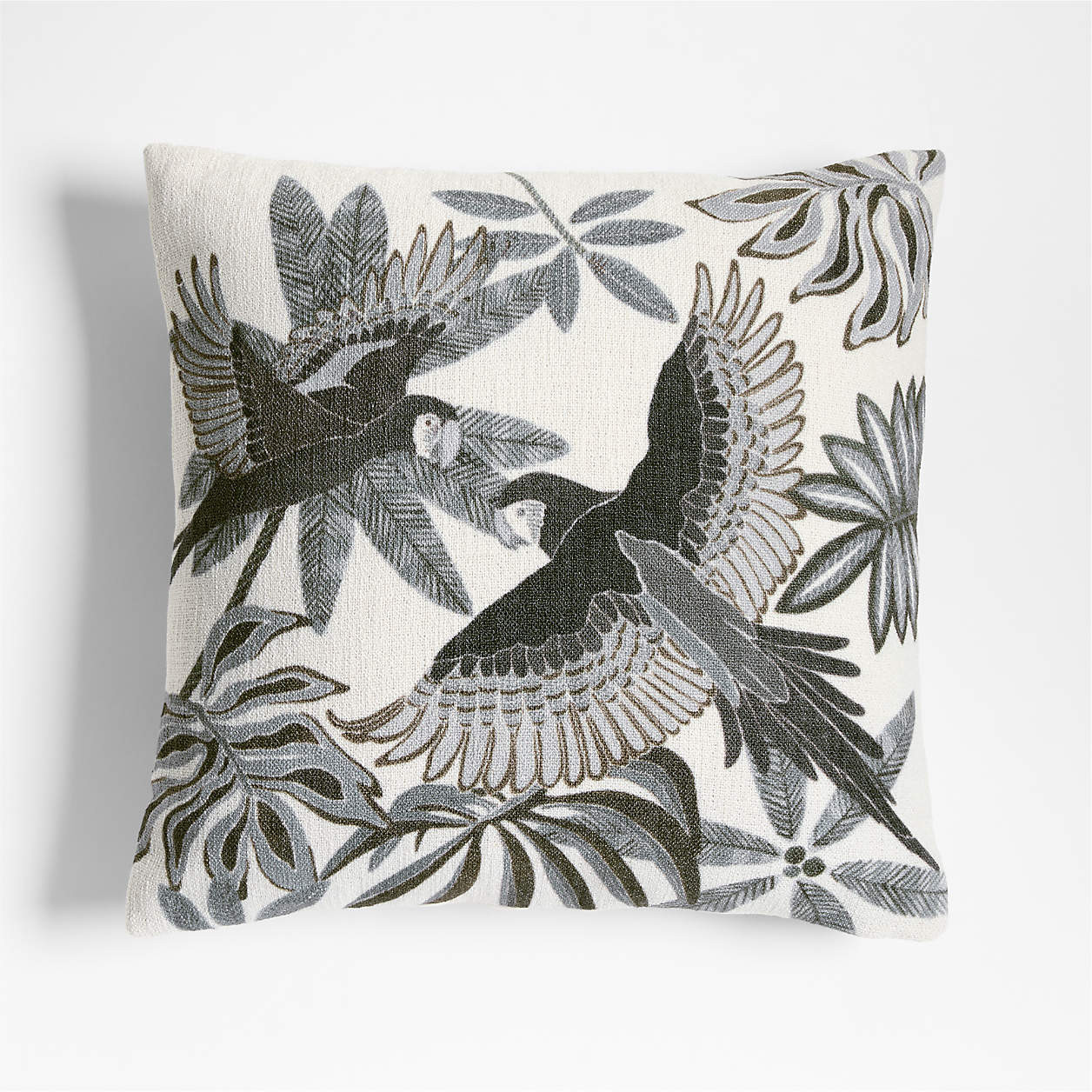 Parrot Printed 20"x20" Blue Outdoor Throw Pillow + Reviews | Crate & Barrel | Crate & Barrel
