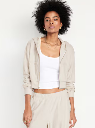 Cropped Terry Zip Hoodie | Old Navy (US)