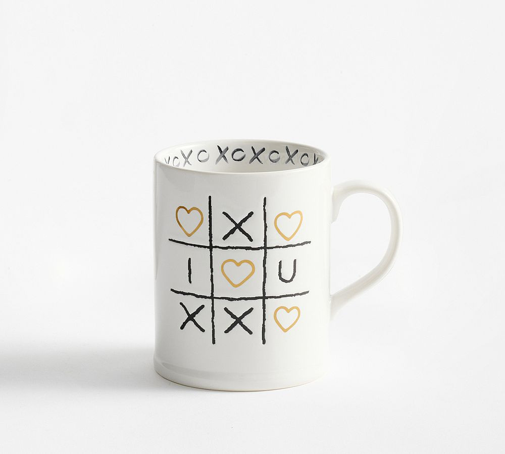 XOXO Tic-Tac-Toe Stoneware Mugs - Set of 4 | Pottery Barn (US)