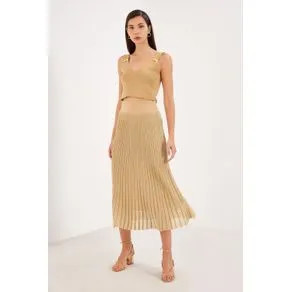 Saia Midi Tricot DOURADO | OffPremium (BR)