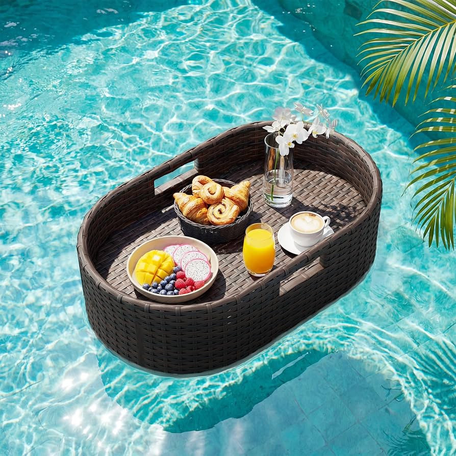 Durable Material: Crafted with a selected aluminum frame and high-density PE wicker, this floatin... | Amazon (US)