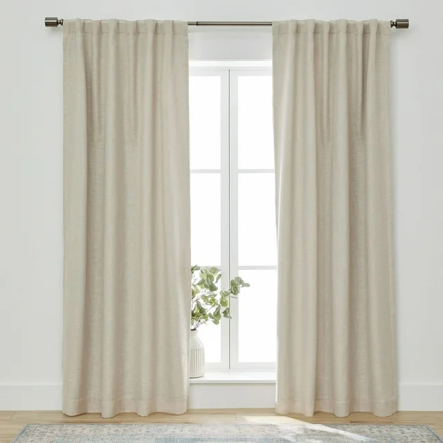 Better Homes & Gardens Blackout Linen Blend Curtain Rod Pocket Back Tab Panel, 50" x 84", Papyrus... | Walmart (US)