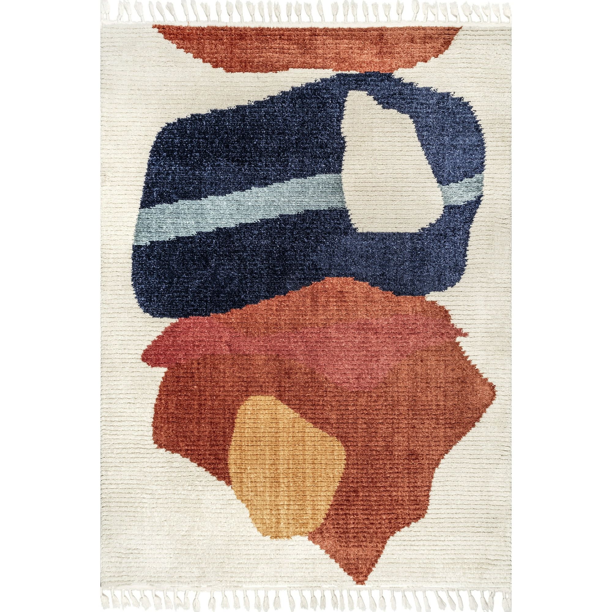 nuLOOM Ashton Shaggy Contemporary Abstract Tassel Area Rug, 4' x 6', Beige | Walmart (US)