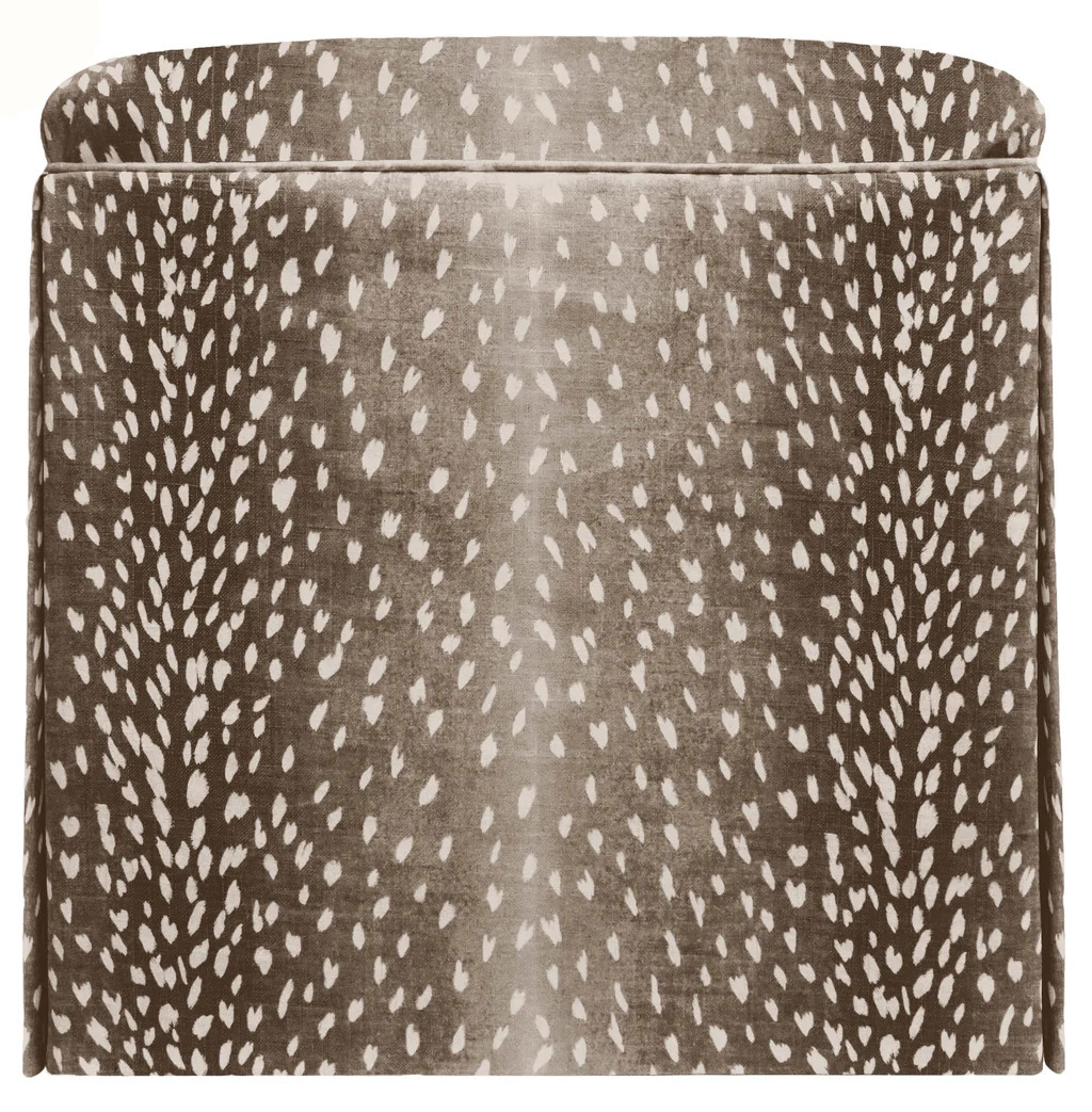 THE SKIRTED OTTOMAN :: ANTELOPE LINEN PRINT // MOCHA | LITTLE DESIGN COMPANY