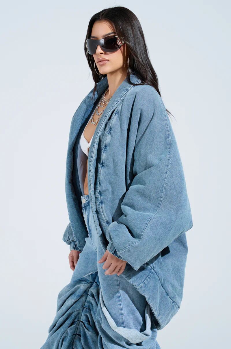 LAY UP AND CHILL DENIM COCOON COAT | AKIRA