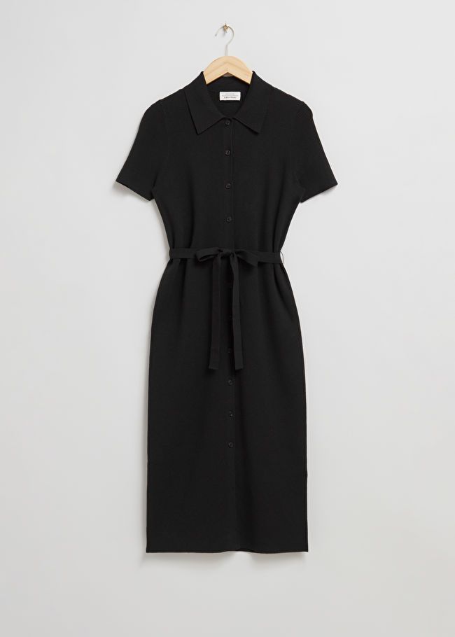 Fitted Midi Buttoned Shirt Dress | & Other Stories US