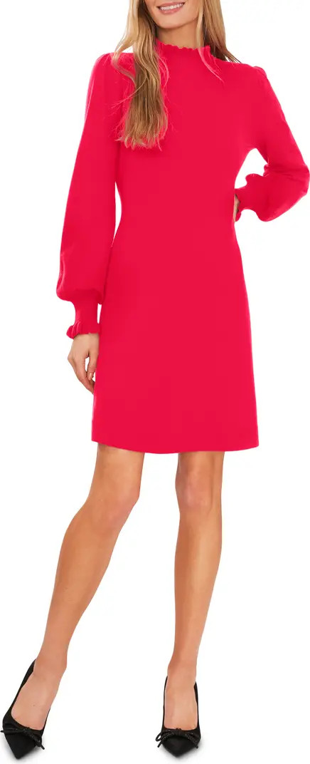 Mock Neck Long Sleeve Fit & Flare Sweater Dress | Nordstrom