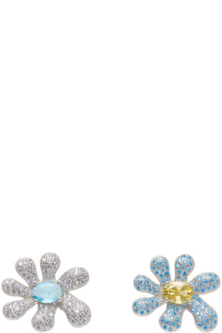 Silver Squashed Blossom Earrings | SSENSE