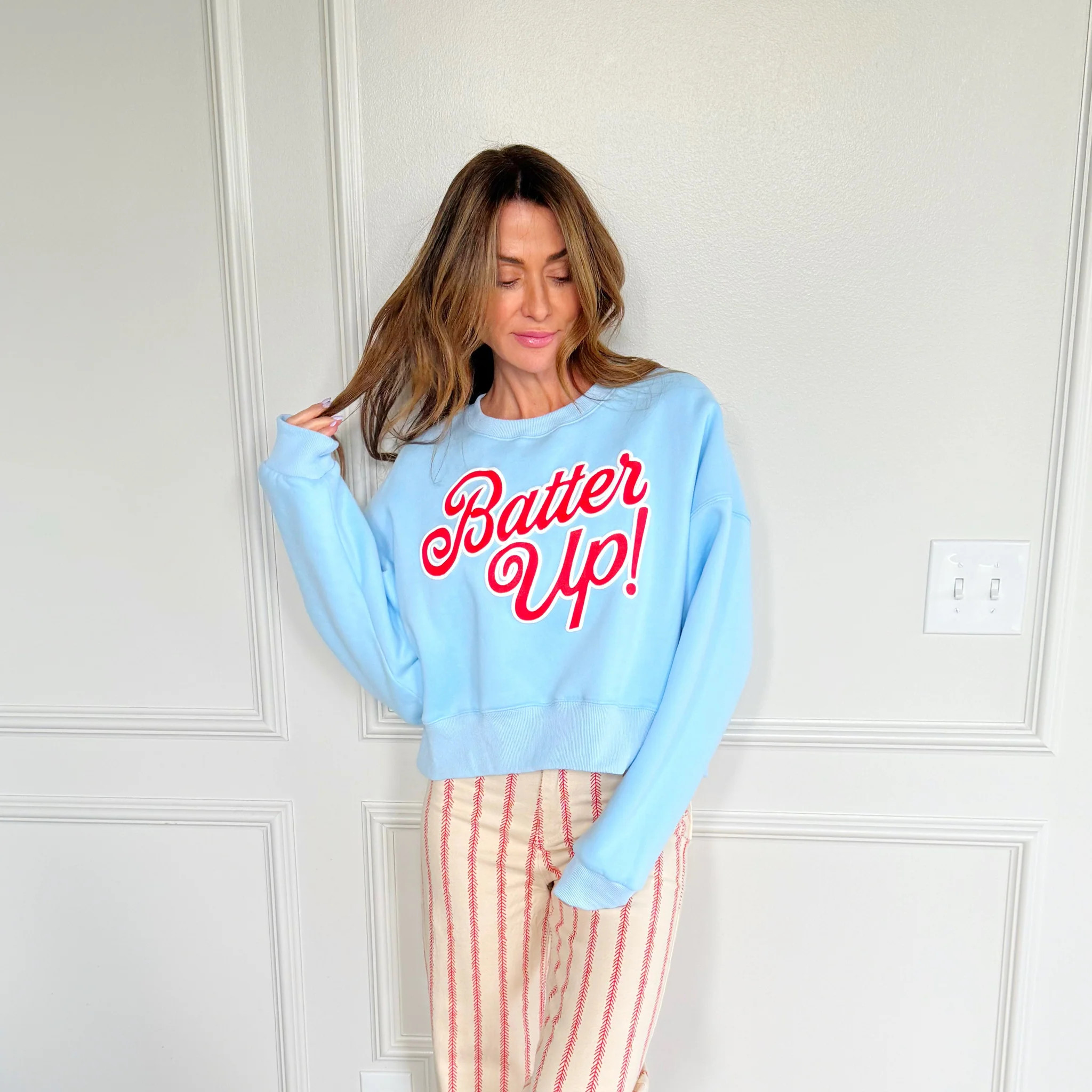 Batter Up Crop Sweatshirt | Poppy & Pine