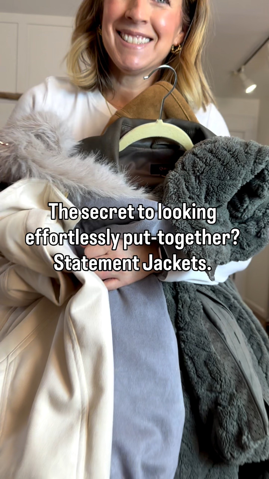 5 Statement Jackets That Elevate Any Outfit | Petite Style Winter Jackets
SIZING:
• Leather Jacket - S
• Faux Gray Suede Jacket - M
• Reversible Faux Suede/Shearling - S
• Faux Fur Jacket - M
• Hooded Crop - S
Jeans tts 29 regular. M top  
Perfect for: Winter outfits, petite style, everyday fashion, casual elevated looks, mom style over 40

#LTKootd #LTKPetite #LTKFindsUnder100