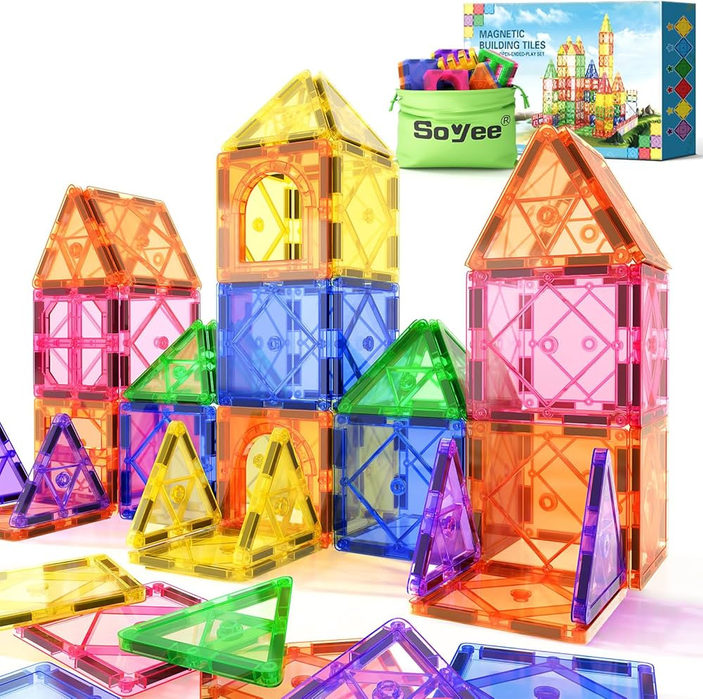 Magnetic Tiles Toddler Toys Magnetic Building Blocks for Kids Ages 3-12 STEM Educational Toys for... | Amazon (US)