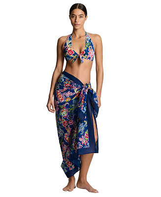 Women's Printed Border Swim Pareo Cover-Up Skirt | Macy's