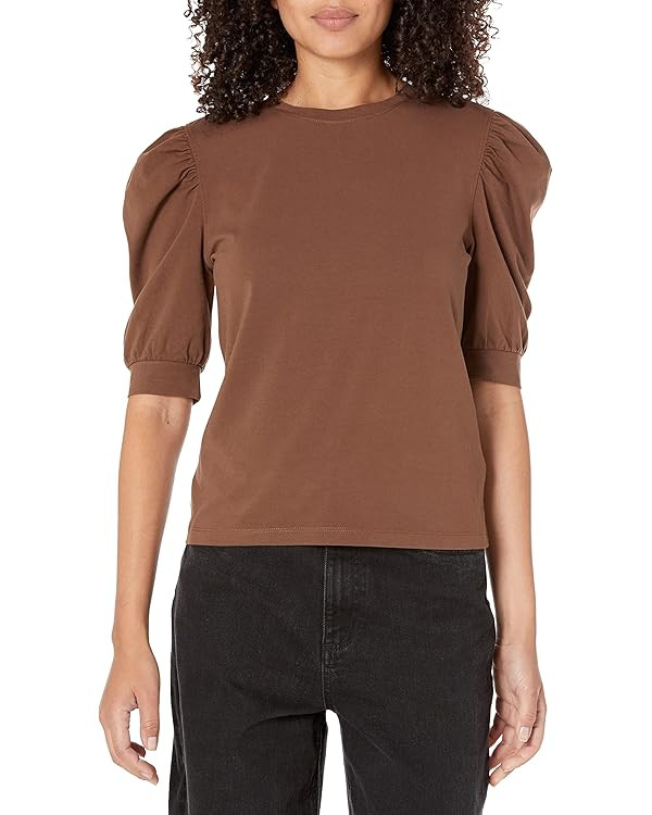 The Drop Women's Mariko Puff-Sleeve Crewneck Stretch Jersey T-Shirt | Amazon (US)