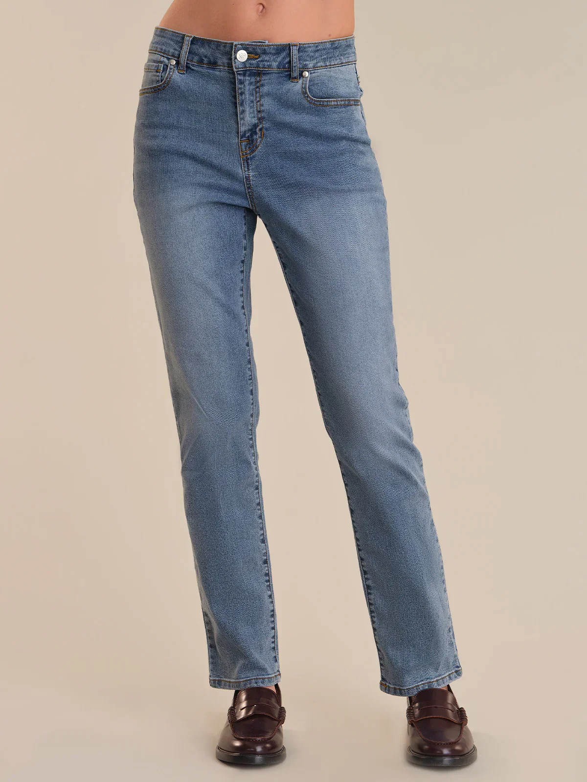 Mid-Rise Slim Straight Jean – Mediterranean Blue Wash | 89th & Madison | 89th + Madison