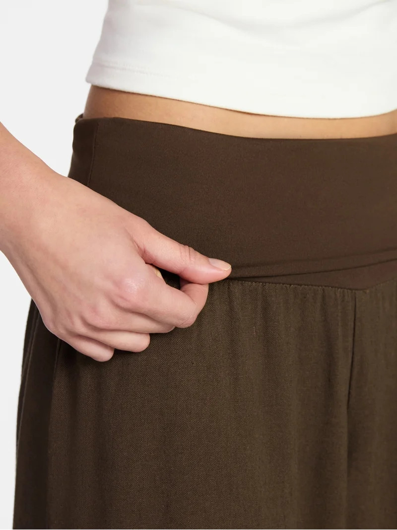 No Boundaries Foldover Beach Pants, 29.5'' inseam, Women's XXS-XXL | Walmart (US)