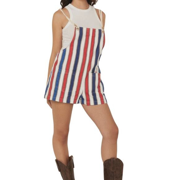 Show Me Your Mumu Trude small striped romper denim shorts SH 3061 | Poshmark