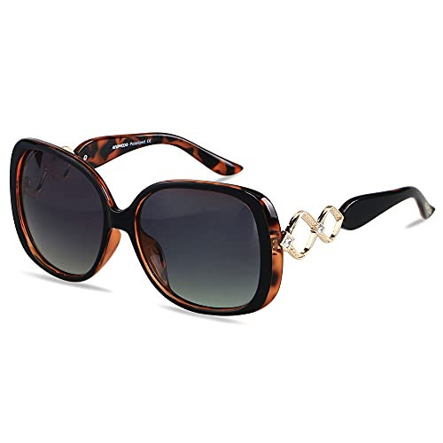 ANDWOOD Oversized Sunglasses for Women Polarized Big Large Square Wide Frame Shades UV Protection Black Tortoise Sun glasses | Amazon (US)