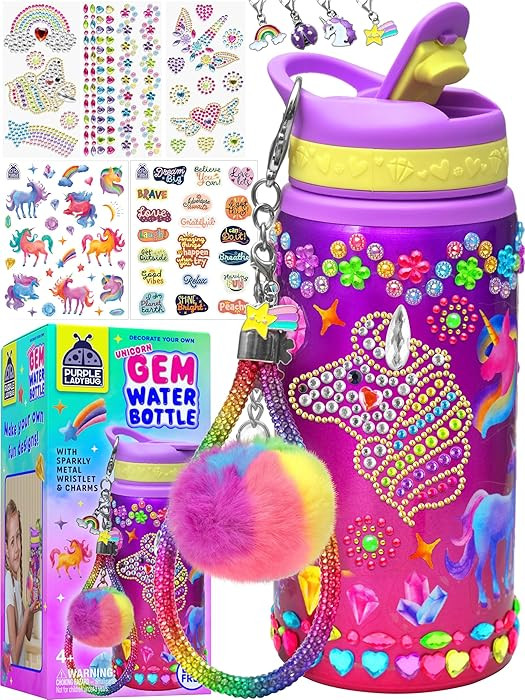 PURPLE LADYBUG Decorate Your Own Unicorn Water Bottle for Girls - Early Christmas Gifts for Kids ... | Amazon (CA)