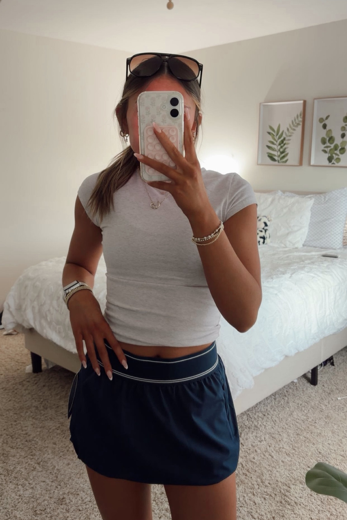 your reminder for this cute skirt!! Popular for being a dupe of the alo version, but this one is the more affordable option from Walmart!! The perfect true to size fit, I am wearing an xs in the navy version, this skirt also has a few other colors in stock! Paired with my favorite garage tee that I wear often. This is the perfect summer outfit, for anything physical, quick errands, or even to wear to school before summer break! So cute and the same great quality as the expensive version

#LTKWalmart #Springootd #LTKootd #summeroutfitinspo #activewear #dupe #athleasure  

 #LTKootd #LTKActive #LTKU