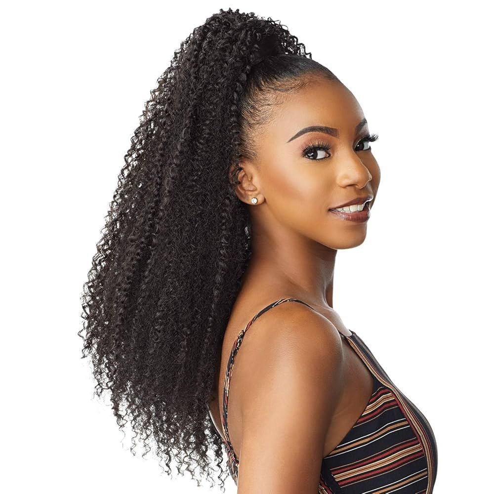 Sensationnel Synthetic Ponytail Instant Pony Wrap - KINKY CURLY 24" (1B Off Black) | Amazon (US)