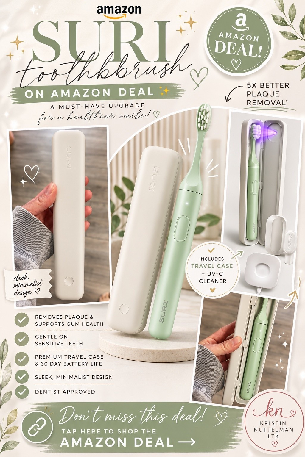 My favorite toothbrush is finally on an Amazon deal! 🪥✨

I switched to the SURI toothbrush and honestly don’t see myself going back. It cleans so well, the travel case is a game changer, and I love how sleek it looks on my counter.

If you’ve been thinking about upgrading your toothbrush, now is the time!

Comment SURI and I’ll send you the link, or shop it in my LTK. 🤍

#LTKselfcare #LTKSaleAlert #LTKBeauty