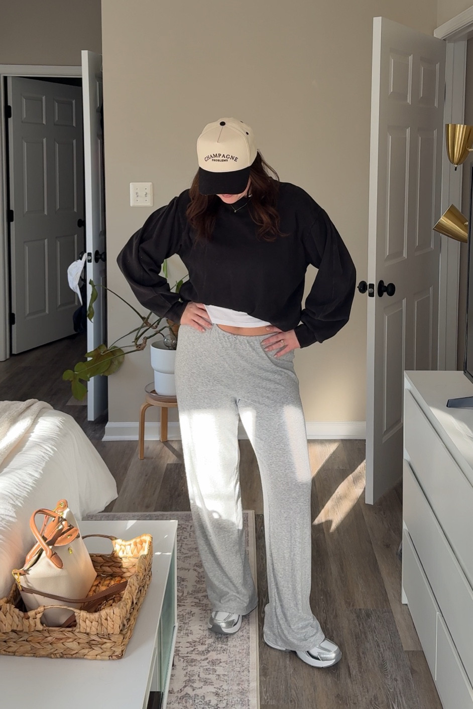 chill at home Saturday cozy fit ☁️🤍  (sweatshirt is old from Gap but tried to link similar)