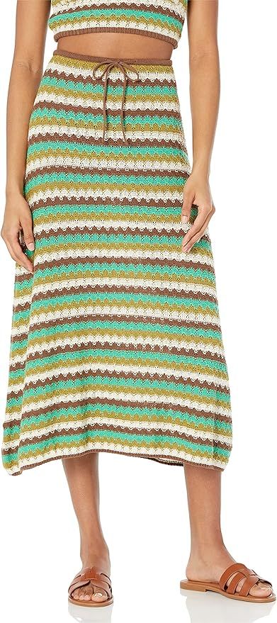 The Drop Women's Lyra Multi Color Crochet Midi Skirt | Amazon (US)