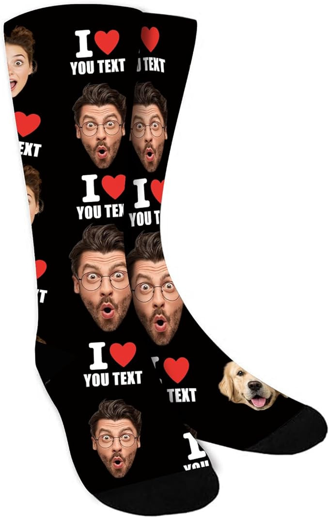 iDIY Custom Socks with Photo – Personalized Socks with Face, Customized Gifts for Men Women, Va... | Amazon (US)