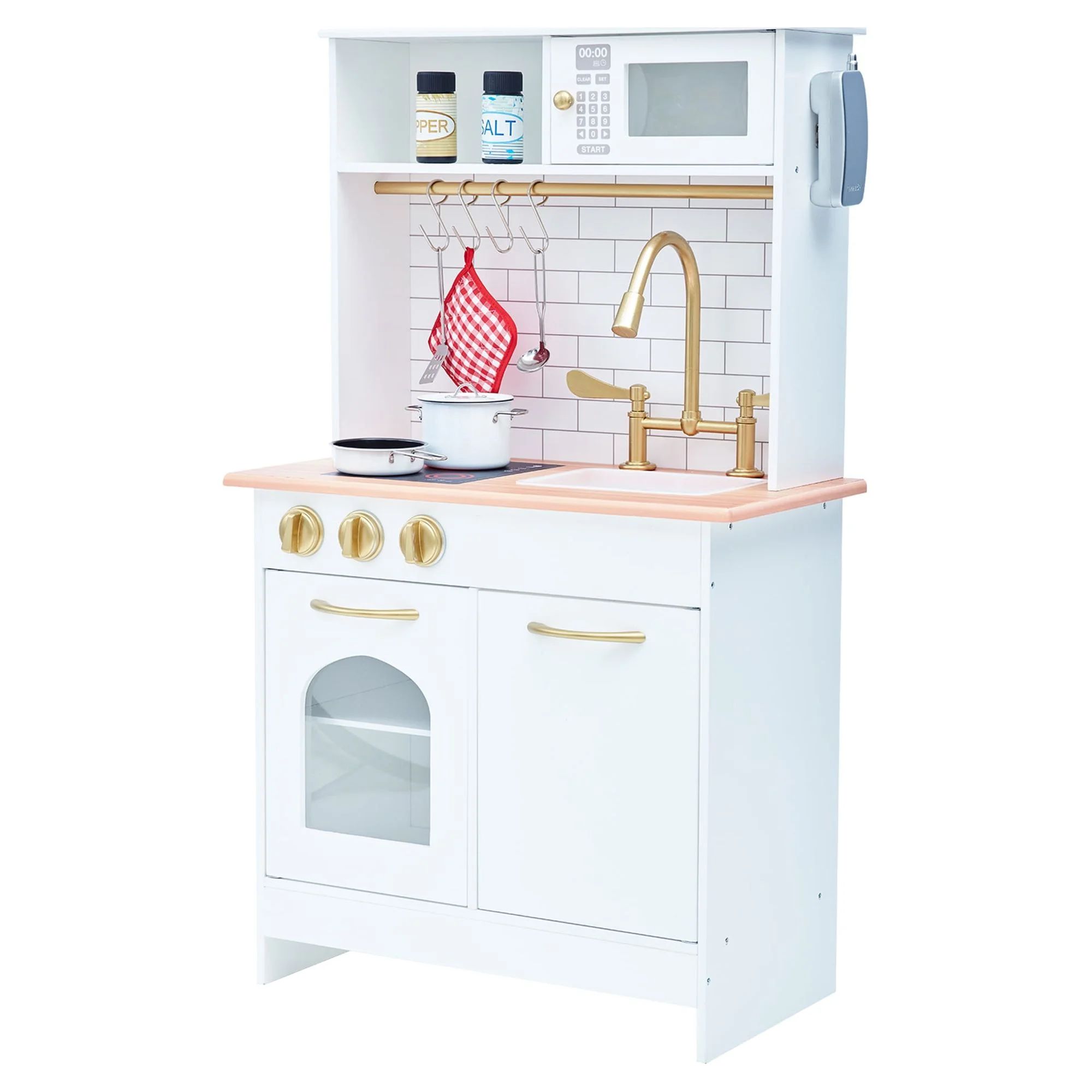 Teamson Kids Little Chef Boston Classic Kids Kitchen Playset, White/Natural | Walmart (US)