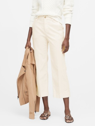 Slim Wide-Leg Corduroy Cropped Pant | Banana Republic (US)