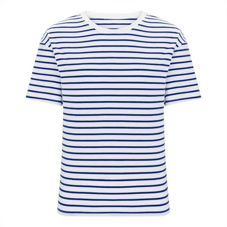 Timegard Tops for Women Striped Drop Shoulder Short Sleeve Basic Tee Shirts Casual Crewneck Comfy Top | Walmart (US)