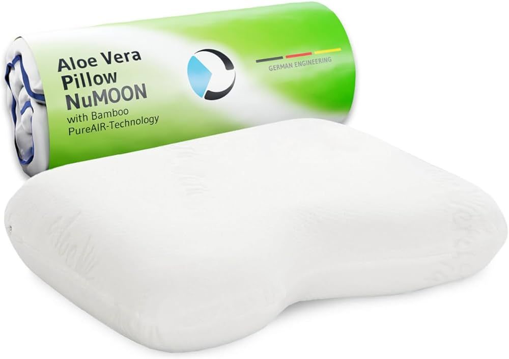 Bamboo Pillow NuMOON Aloe Vera | Memory Foam with Support for Pain Relief | Skin Care Pillowcase ... | Amazon (US)