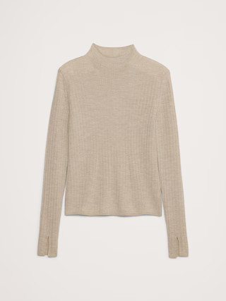 Ribbed Merino Mock-Neck Sweater | Banana Republic (US)