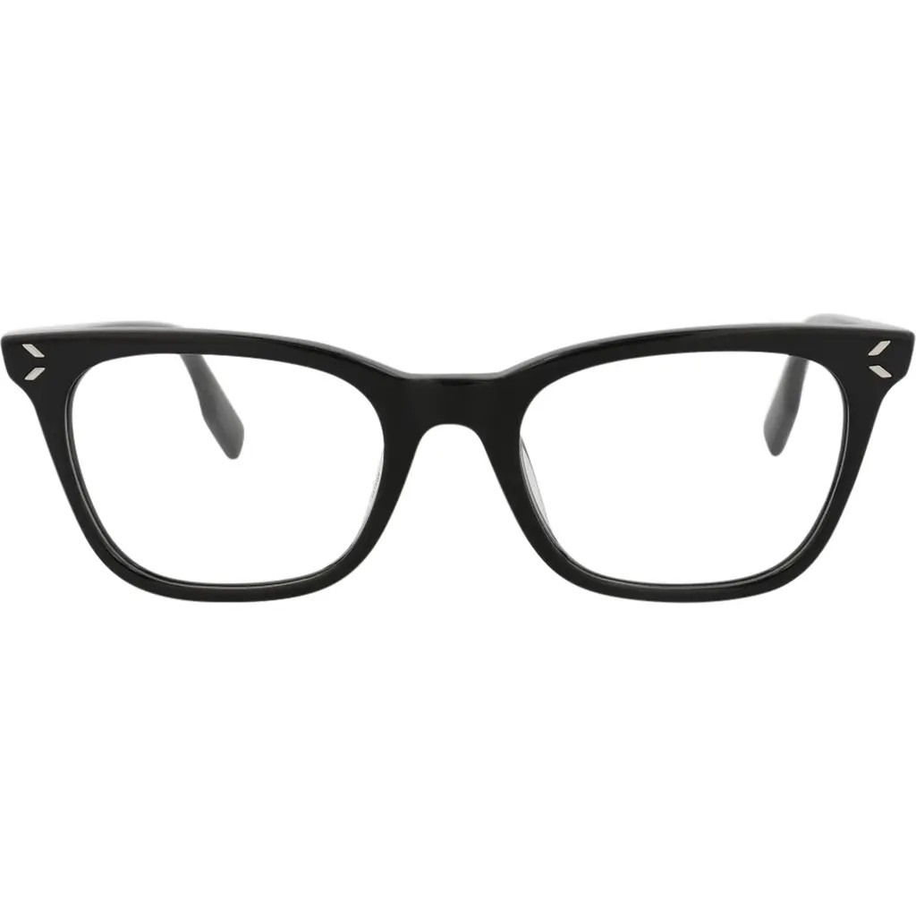 McQueen 50mm Cat Eye Optical Frames in Black Black Transparent at Nordstrom Rack | Nordstrom Rack