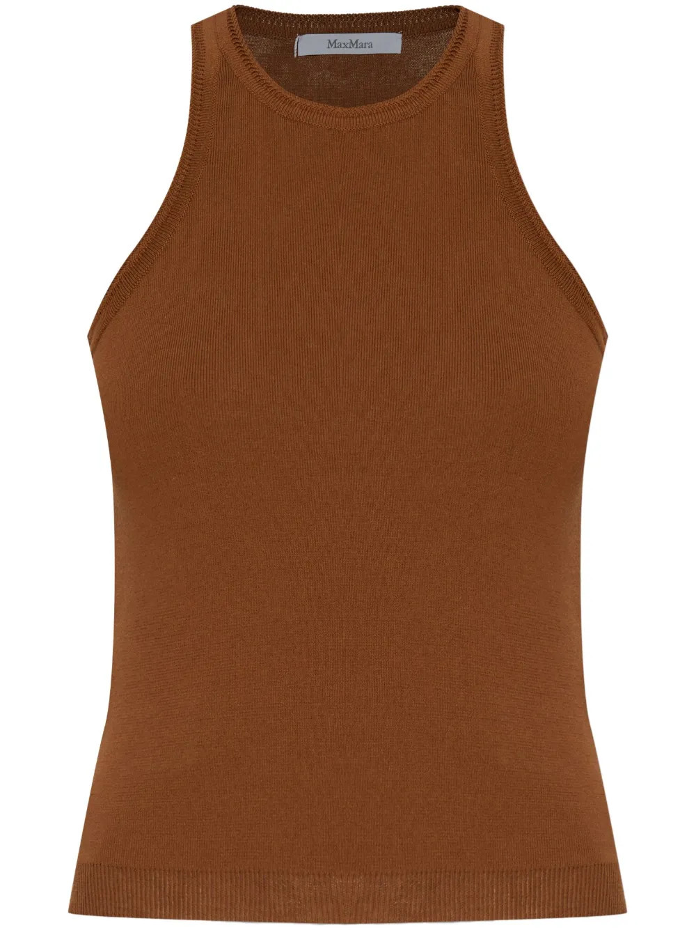 Max Mara Ribbed Cotton Tank Top | Brown | FARFETCH PH | Farfetch Global