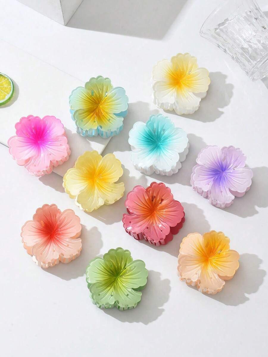 4pcs Women's 8cm/3.14in Camellia Flower Claw Clips For Daily Wear, Gifts, Hair Accessories | SHEIN