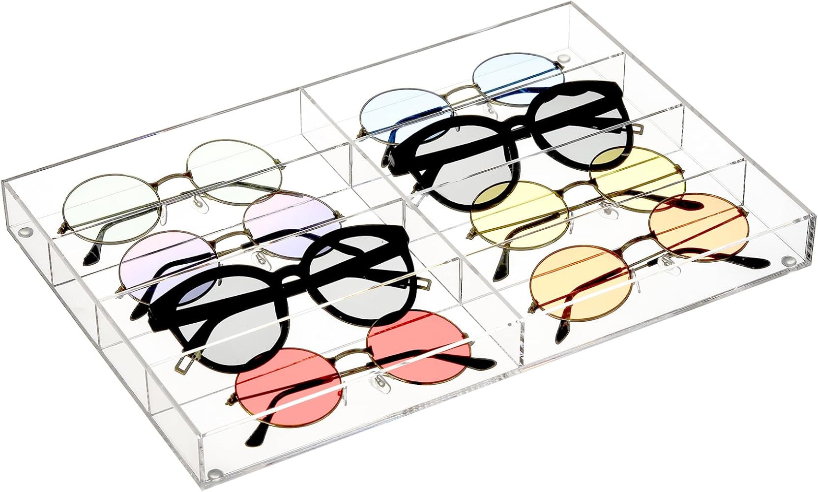 Acrylic Sunglasses Organizer, 8 Slot Clear Tabletop Eyeglass Display Case, Premium Countertop Eye... | Amazon (US)