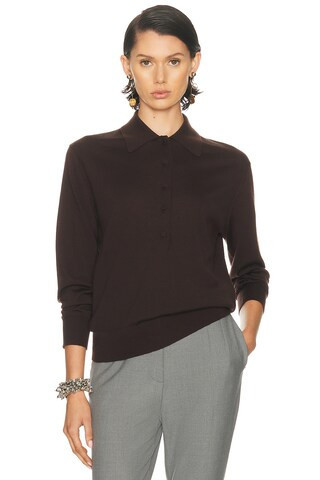 Dries Van Noten Tuno Polo in Brown | FWRD 
