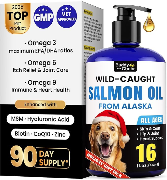 Wild Alaskan Salmon Oil for Dogs & Cats – Fast-Absorbing Fish Oil for Dogs with Krill Oil, Omeg... | Amazon (US)