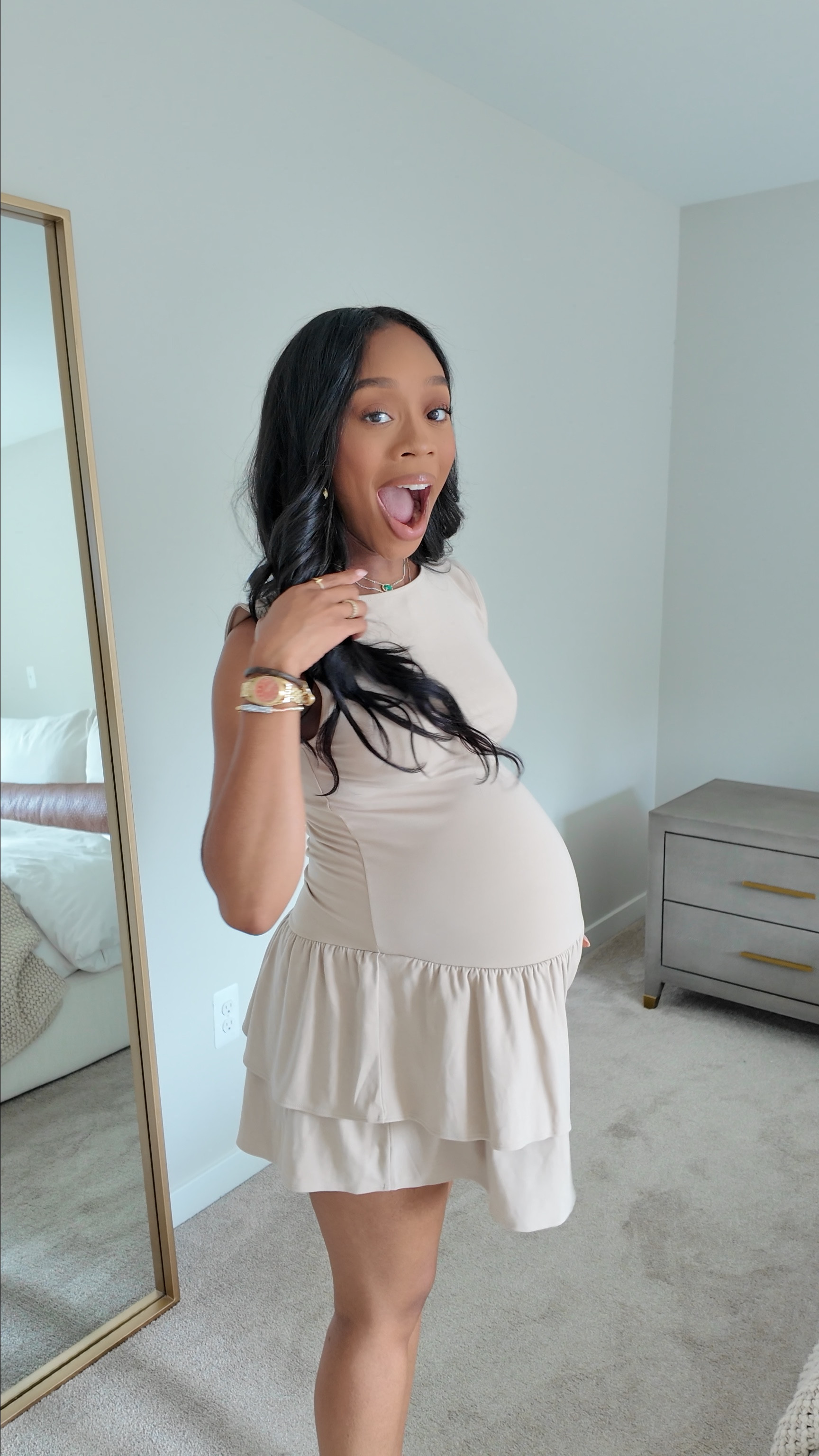 Cutest Aritzia dress that’s perfect for pregnant mamas! Super comfy & stretchy. Comes in a bunch of colors. 

Dress: Small, runs TTS
Clip Ins: 1B, 20in-120g-7 pieces 

Plan to style it after baby w/boots and a cute blazer for Fall! 

#LTKBump