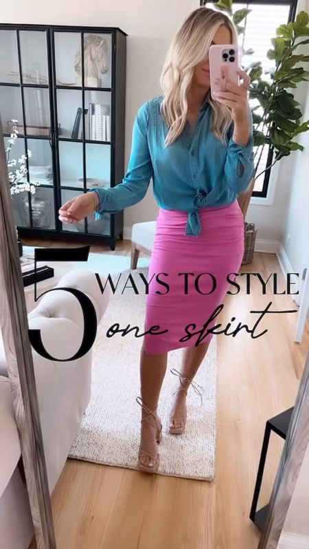 5 ways to style one skirt 💖 All these looks are on sale too! Fun way to add a pop of color to your outfits and style a skirt! These are trending big!!! 

Wearing smalls and TTS.



Skirt. Midi skirt. Spring style. Spring looks. Sandals. Sneakers. EVEREVE  

#LTKstyletip #LTKsalealert #LTKunder100