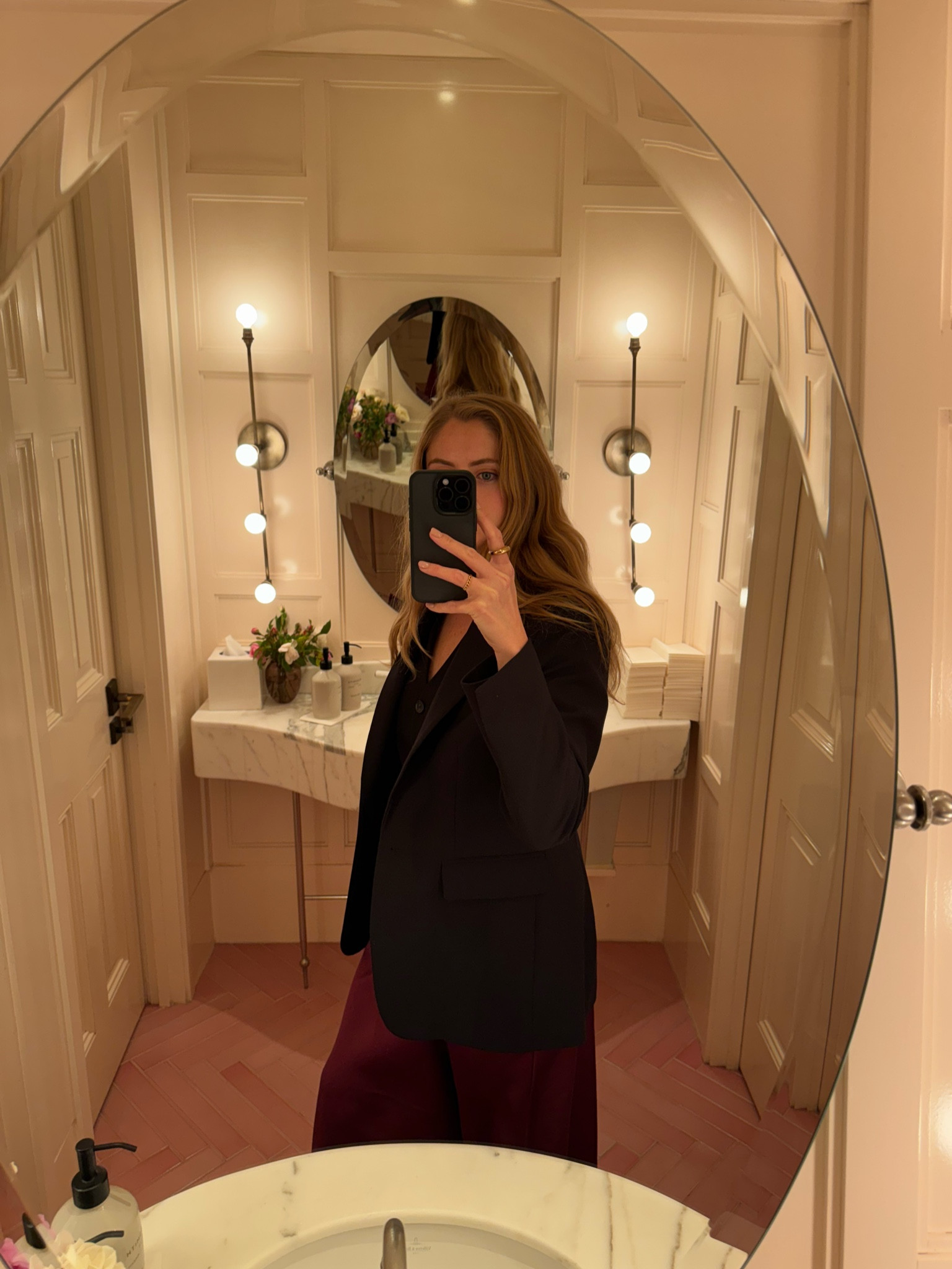 Black blazer, gold ring, dinner outfit, autumn outfit, burgundy satin midi skirt 

#LTKluxury #LTKeurope #LTKpartywear