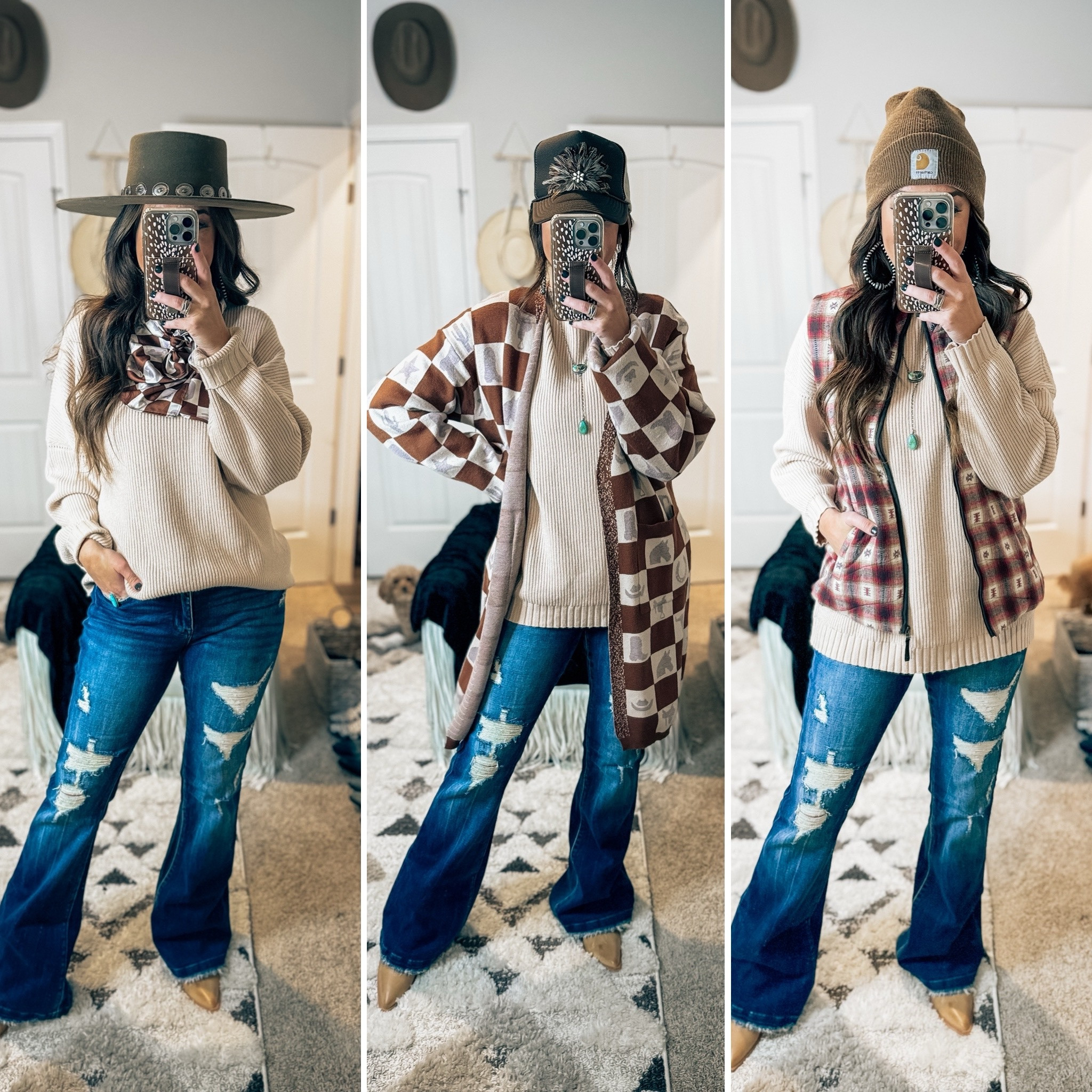 Amazon sweater style three ways, winter outfits, Rodeo, outfits, western fashion, country concert, outfits, booties, jeans, viral, how to style outfits

#LTKstyletip #LTKfindsunder100 #LTKfindsunder50