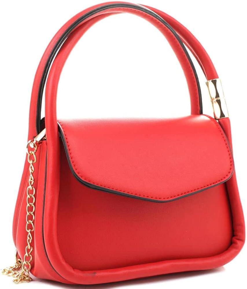 Womens Girls Small Vegan Leather Top-Handle Satchel Clutch Purse Crossbody Bag | Amazon (US)