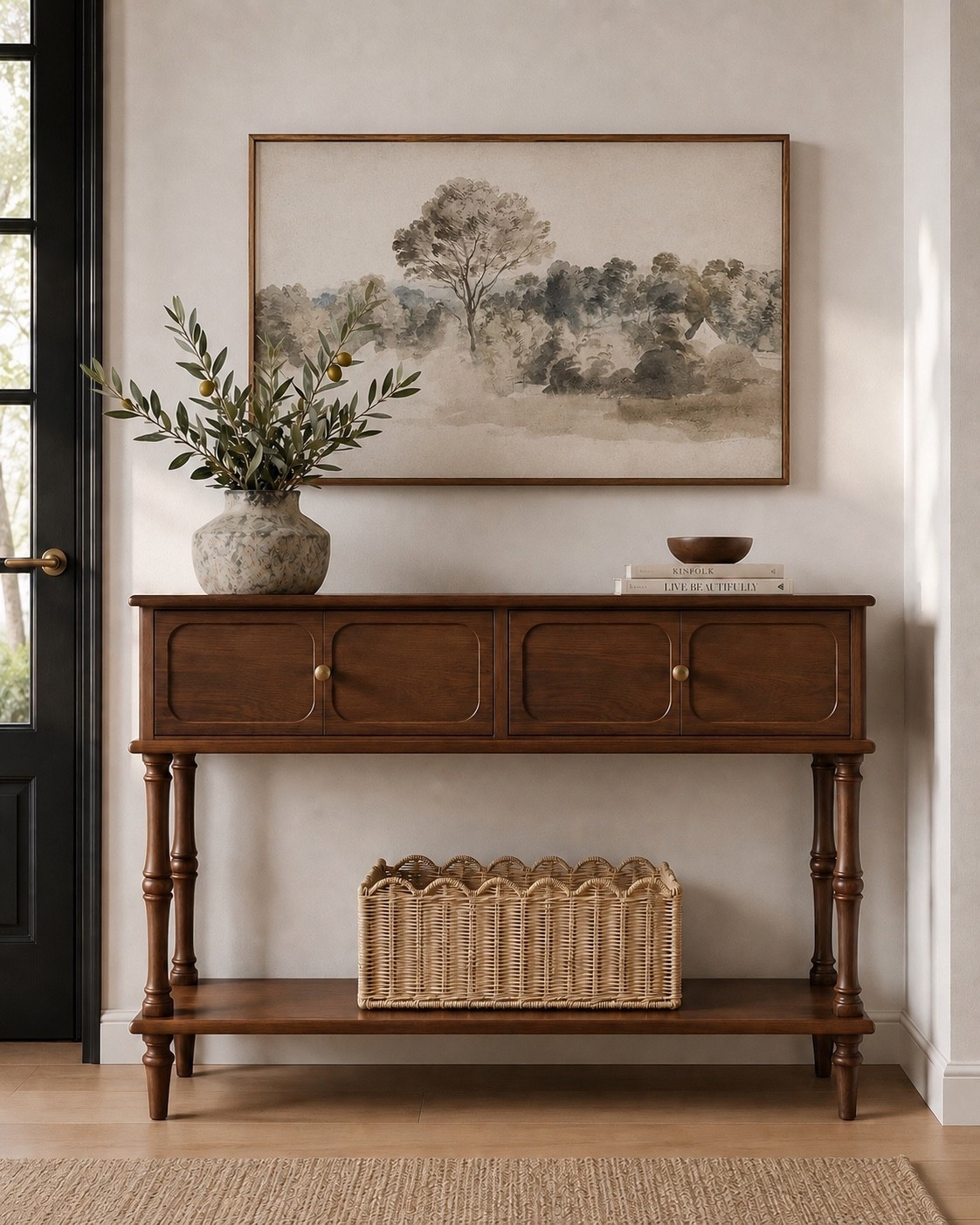 This is one of those Amazon finds that looks far more expensive than it is. The rich wood tone, rounded detailing, and timeless silhouette give it a designer-inspired look without the designer price tag. At under $150, it’s the perfect entryway table, sofa table, or accent piece for creating a warm, elevated space. I’m sharing how I’d style it with neutral decor for a high-end look on a budget. Save this for your next home refresh.

#LTKHome #LTKSeasonal #LTKSaleAlert