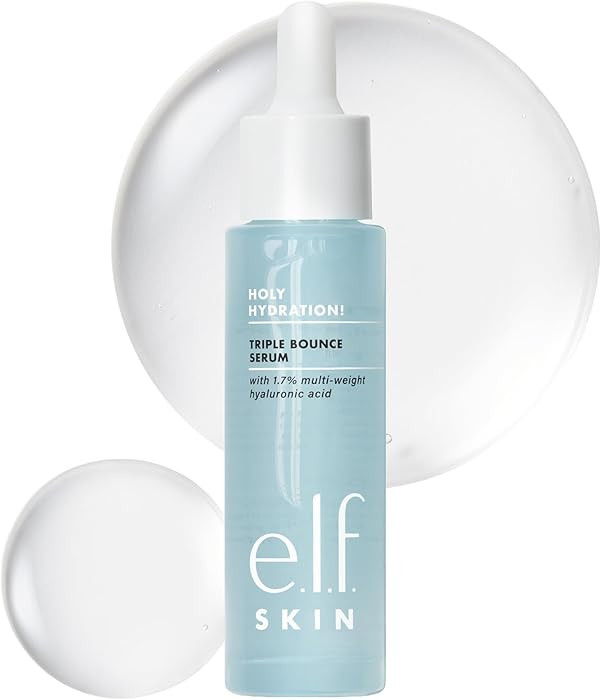 e.l.f. SKIN Holy Hydration! Triple Bounce Serum, 1.7% Hyaluronic Acid Serum For Plump, Bouncy Ski... | Amazon (US)