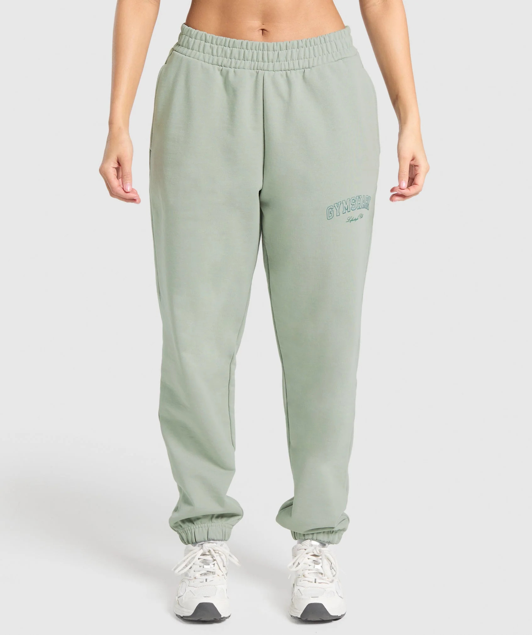 Gymshark Campus Classics Graphic Joggers - Stone Grey | Gymshark US