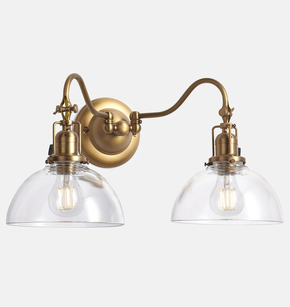 Ford's Mill 2-1/4" Fitter Double Swing-Arm Sconce 
 | Rejuvenation | Rejuvenation