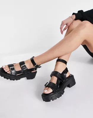 RAID Prestone chunky heeled sandals in black | ASOS (Global)